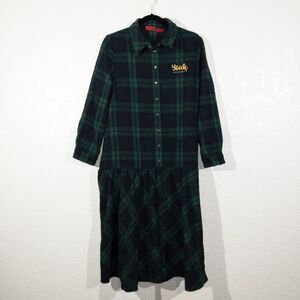 Youk Shim Won World Blue/Green Plaid‎ Jacket Dress Size Free